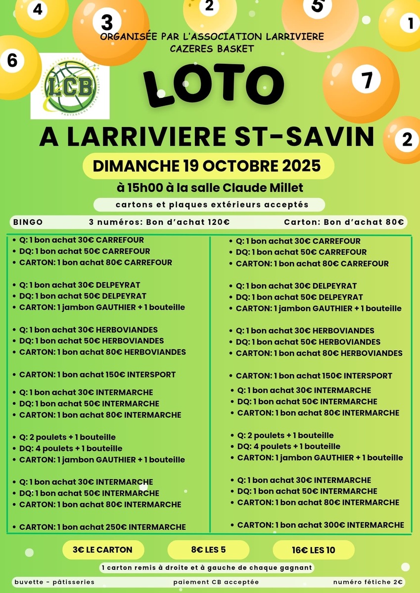 LOTO du LCB - 19/10/2025